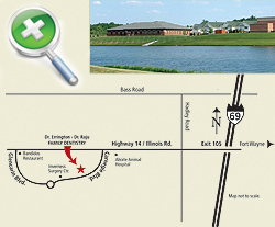 click to enlarge map to dental office in fort wayne indiana